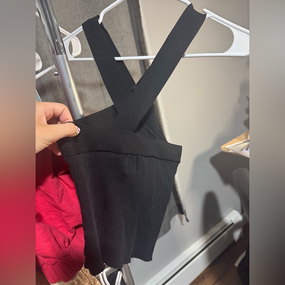 Princess Polly cross front ribbed top - Picture 2 of 3